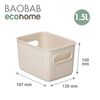 Tatay Ecohome - Cesta De Ordenación Rectangular Tamaño S De 1.5l Baobab. Beige