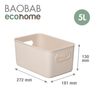 Tatay Ecohome - Cesta De Ordenación Rectangular Tamaño M De 5l Baobab. Beige