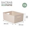 Tatay Ecohome - Cesta De Ordenación Rectangular Tamaño L De 15l Baobab. Beige