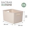 Tatay Ecohome - Cesta De Ordenación Rectangular Tamaño Xl De 22l Baobab. Beige