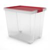 Tatay - Set De 3 Cajas De Ordenación Multiusos 60l 100% Reciclables. Tapa Abatible. Rojo