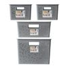 Tatay Bohol - Set 4 Cajas Organizadoras 20l+12l+4l+4l En Plástico Reciclado. Gris Antracit