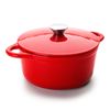 Ibili - Cocotte Redonda De Hierro Fundido Esmaltado 3.9l  Apta Vitro E Inducción. Rojo