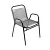 Silla Apilable De Jardín - 59x76x53 Cm - Asiento En Metal Y Polietileno Para Exteriores - Gris