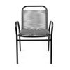 Silla Apilable De Jardín - 59x76x53 Cm - Asiento En Metal Y Polietileno Para Exteriores - Gris