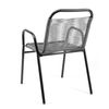 Silla Apilable De Jardín - 59x76x53 Cm - Asiento En Metal Y Polietileno Para Exteriores - Gris