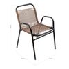 Silla Apilable De Jardín - 59x76x53 Cm - Asiento En Metal Y Polietileno Para Exteriores - Marrón