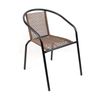 Silla Apilable De Jardín - 63x75x54 Cm - Asiento En Metal Y Polietileno Para Exteriores - Marrón