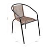 Silla Apilable De Jardín - 63x75x54 Cm - Asiento En Metal Y Polietileno Para Exteriores - Marrón