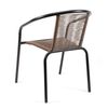 Silla Apilable De Jardín - 63x75x54 Cm - Asiento En Metal Y Polietileno Para Exteriores - Marrón