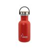 Laken Basic Steel Bambú - Botella De Agua 0.5l En Acero Inoxidable Con Asa. Rojo