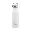 Laken Basic Steel Bambú - Botella De Agua 0.75l En Acero Inoxidable Con Asa. Blanco