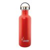 Laken Basic Steel Bambú - Botella De Agua 1l En Acero Inoxidable Con Asa. Rojo