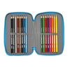 Safta Superzings - Estuche Escolar Con 36 Útiles Incluidos, Estuche Infantil, Estuche Niño, Ideal Para Niños De 5 A 14 Años, Cómodo Y Versátil, Calidad Y Resistencia, 12.5x5.5x19.5 Cm, Color Azul