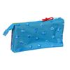 Safta Superzings - Portatodo Triple, Estuche Infantil, Estuche Niño, Ideal Para Niños En Edad Escolar, Cómodo Y Versátil, Calidad Y Resistencia, 22x3x12 Cm, Color Azul