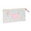 Blackfit8 Blossom - Portatodo Triple, Estuche Infantil, Estuche Niño, Ideal Para Niños En Edad Escolar, Cómodo Y Versátil, Calidad Y Resistencia, 22x3x12 Cm, Color Pastel