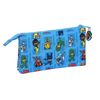 Safta Pj Masks - Portatodo Triple, Estuche Infantil, Estuche Niño, Ideal Para Niños En Edad Escolar, Cómodo Y Versátil, Calidad Y Resistencia, 22x3x12 Cm, Color Azul