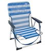 Pack 2 Sillas De Playa Plegables Aktive 44x40x72 Cm, Rayas Azul Y Blanco