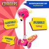 Patinete 3 Ruedas Flamenco Plegable C/luces Y Peluche K3yriders