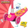 Patinete 3 Ruedas Flamenco Plegable C/luces Y Peluche K3yriders