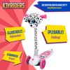 Patinete 3 Ruedas Dálmata Plegable C/luces Y Peluche K3yriders