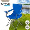 Silla Plegable Camping Con Posavasos Azul Aktive