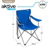 Silla Plegable Camping Con Posavasos Azul Aktive