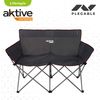 Sofá De Camping Plegable Para 2 Personas Aktive Acero Y Polietileno, 107x63x88 Cm, Máx. 220 Kg (110 Kg Por Asiento), Negro