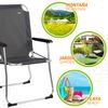 Silla De Camping Plegable Antivuelco Aktive Aluminio Y Oxford, 45x50x91 Cm, Máx. 110 Kg, Gris