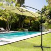 Parasol Excéntrico Banana 270 Cm Crema Mástil Aluminio Aktive Garden