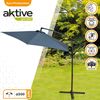 Parasol Excéntrico Banana 300 Cm Gris Mástil Aluminio Aktive Garden