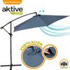 Parasol Excéntrico Banana 300 Cm Gris Mástil Aluminio Aktive Garden