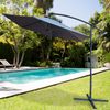 Parasol Excéntrico Banana 300 Cm Gris Mástil Aluminio Aktive Garden