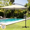 Parasol Excéntrico Banana Aktive Garden Color Crema Mástil Acero