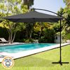 Parasol Excéntrico Banana 300x300x250 Cm Antracita Mástil Acero Aktive