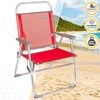 Silla Plegable Fija Aluminio Aktive Beach - Rojo