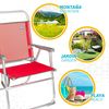 Silla Plegable Fija Aluminio Aktive Beach - Rojo