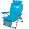 Silla De Playa Plegable Antivuelco Reforzada Con Respaldo Reclinable 5 Posiciones Aktive Aluminio Y Textileno, 49x58x80 Cm Máx. 100 Kg, Azul