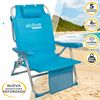 Silla De Playa Plegable Antivuelco Reforzada Con Respaldo Reclinable 5 Posiciones Aktive Aluminio Y Textileno, 49x58x80 Cm Máx. 100 Kg, Azul