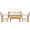 Conjunto Jardín En Madera De Acacia Con Mesa, Banco Y 2 Sillones Aktive Garden