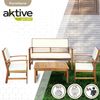 Conjunto Jardín En Madera De Acacia Con Mesa, Banco Y 2 Sillones Aktive Garden