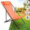 Silla Tumbona Plegable Antivuelco Y Reclinable Naranja Aktive, Medidas 53x78x87cm. Peso Máx. 100kg.