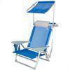 Silla De Playa Plegable Con Parasol Aktive, Antivuelco Y Reclinable, Peso Máx. 110kg, 47x43x67cm.