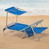 Silla De Playa Plegable Con Parasol Aktive, Antivuelco Y Reclinable, Peso Máx. 110kg, 47x43x67cm.