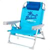 Silla De Playa Plegable Antivuelco Con Respaldo Reclinable 4 Posiciones Aktive, Aluminio Y Textileno, 53x58x28/80 Cm Máx. 110 Kg, Azul