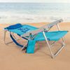 Silla De Playa Plegable Antivuelco Con Respaldo Reclinable 4 Posiciones Aktive, Aluminio Y Textileno, 53x58x28/80 Cm Máx. 110 Kg, Azul