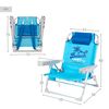 Silla De Playa Plegable Antivuelco Con Respaldo Reclinable 4 Posiciones Aktive, Aluminio Y Textileno, 53x58x28/80 Cm Máx. 110 Kg, Azul