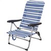 Silla Playa Plegable Baja 5 Posiciones A Rayas Azules Y Grises Aktive