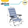 Silla Playa Plegable Baja 5 Posiciones A Rayas Azules Y Grises Aktive