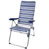 Silla Playa Plegable Alta 5 Posiciones A Rayas Azules Y Grises Aktive